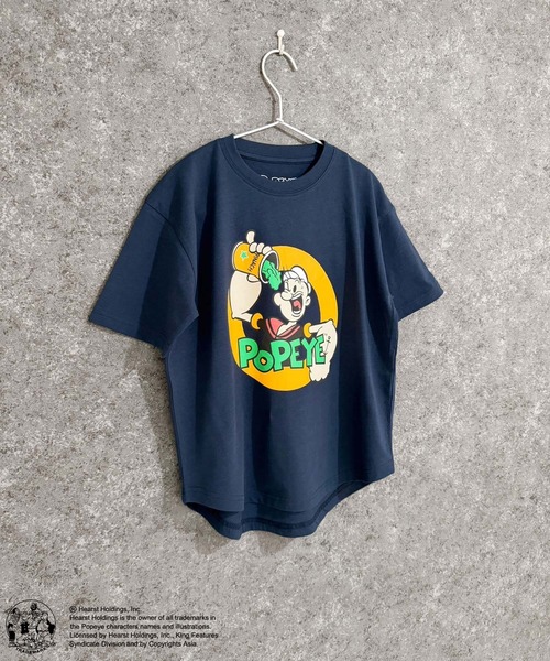 POPEYE(ポパイ)の「POPEYE ポパイ オーバーサイズ ヘム 半袖Tシャツ(Tシャツ/カットソー・キッズ・オフホワイト/ベージュ/チャコール/ホワイト系/ブラック/ネイビー/ダークグリーン/杢グレー・130cm/120cm/110cm/160cm/150cm/140cm)」の8枚目の写真
