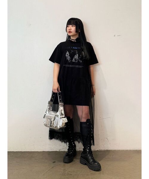 SANSeLF　ハーフスリーブチュールワンピース SANSeLF（サンセルフ）の「ハーフスリーブチュールワンピース