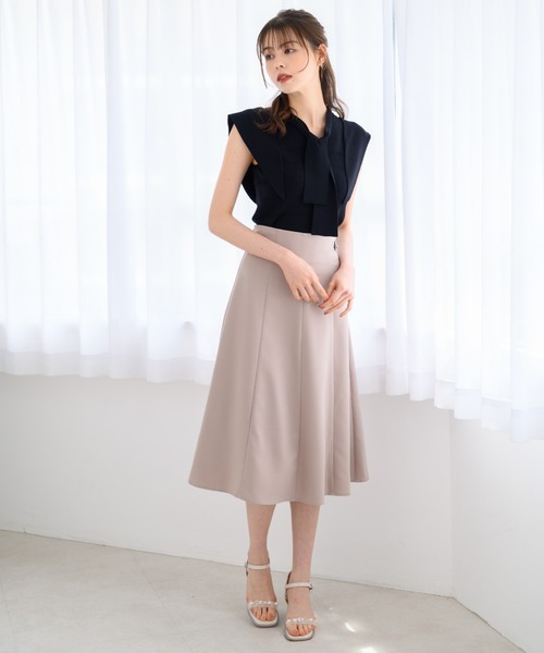 MISCH MASCH(ミッシュマッシュ)の「■2024春夏新作■2wayリングタイ付きフレア袖ニット/MM428308(ニット/セーター・レディース・ブルー/ホワイト/ライトグレー/ブラック・フリ-)」の5枚目の写真