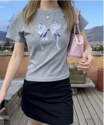 【LAMPOON】リボンプリントTシャツ