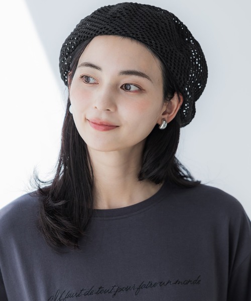 coca（coca）（コカ）の「【WEB限定セール】メッシュベレー帽（ハンチング/ベレー帽・レディース・ベージュ/ブラック・ONE SIZE）」の6枚目の写真