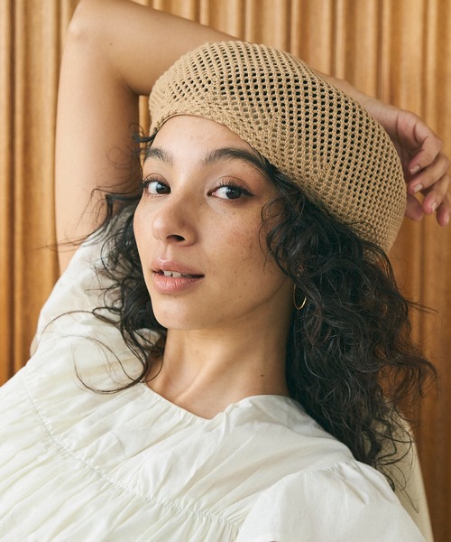 coca（coca）（コカ）の「【WEB限定セール】メッシュベレー帽（ハンチング/ベレー帽・レディース・ベージュ/ブラック・ONE SIZE）」の11枚目の写真