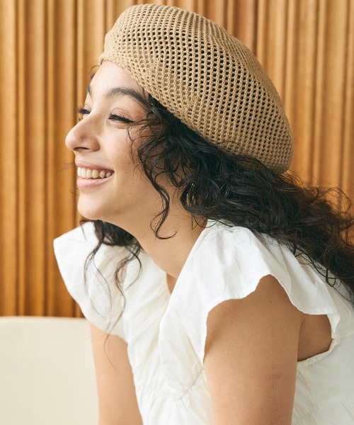 coca（coca）（コカ）の「【WEB限定セール】メッシュベレー帽（ハンチング/ベレー帽・レディース・ベージュ/ブラック・ONE SIZE）」の12枚目の写真