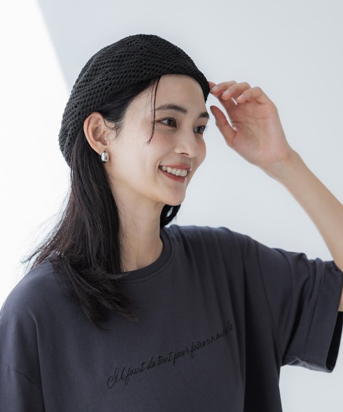 coca（coca）（コカ）の「【WEB限定セール】メッシュベレー帽（ハンチング/ベレー帽・レディース・ベージュ/ブラック・ONE SIZE）」の5枚目の写真