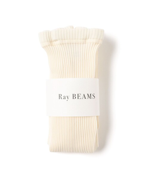Ray BEAMS(レイビームス)の「ナイロン リブ タイツ(タイツ/ストッキング・レディース・オフホワイト/チャコールグレー・ONE SIZE)」の1枚目の写真