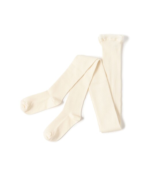 Ray BEAMS(レイビームス)の「ナイロン リブ タイツ(タイツ/ストッキング・レディース・オフホワイト/チャコールグレー・ONE SIZE)」の5枚目の写真
