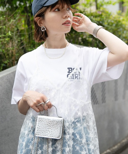 RAGEBLUE（レイジブルー）の「フラワー刺繍/レースシアーキャミワンピース（ワンピース・レディース・ブラック/ホワイト・FREE）」の8枚目の写真