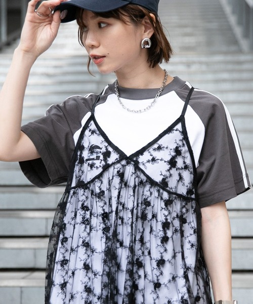 RAGEBLUE（レイジブルー）の「フラワー刺繍/レースシアーキャミワンピース（ワンピース・レディース・ブラック/ホワイト・FREE）」の12枚目の写真