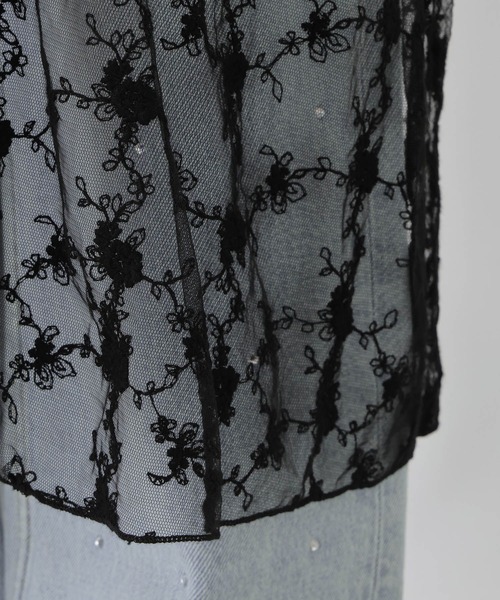 RAGEBLUE（レイジブルー）の「フラワー刺繍/レースシアーキャミワンピース（ワンピース・レディース・ブラック/ホワイト・FREE）」の18枚目の写真