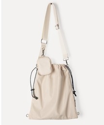 【recomend selection/セレクト】ミニポーチ付 巾着ショルダーバッグ 2404HCJB137
