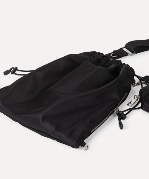 rinto（リント）の「【recomend selection/セレクト】ミニポーチ付 巾着ショルダーバッグ 2404HCJB137（ショルダーバッグ・レディース・ブラウン/ブラック/オフホワイト/グリーン・FREE）」の8枚目の写真