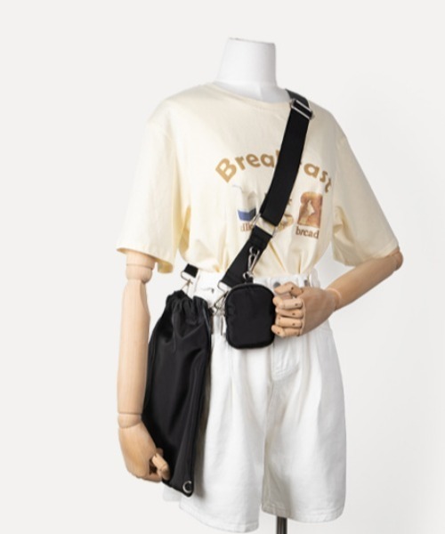 rinto（リント）の「【recomend selection/セレクト】ミニポーチ付 巾着ショルダーバッグ 2404HCJB137（ショルダーバッグ・レディース・ブラウン/ブラック/オフホワイト/グリーン・FREE）」の14枚目の写真