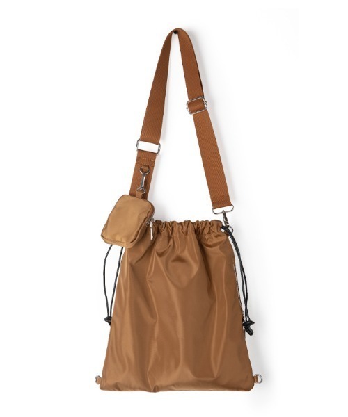 rinto（リント）の「【recomend selection/セレクト】ミニポーチ付 巾着ショルダーバッグ 2404HCJB137（ショルダーバッグ・レディース・ブラウン/ブラック/オフホワイト/グリーン・FREE）」の18枚目の写真