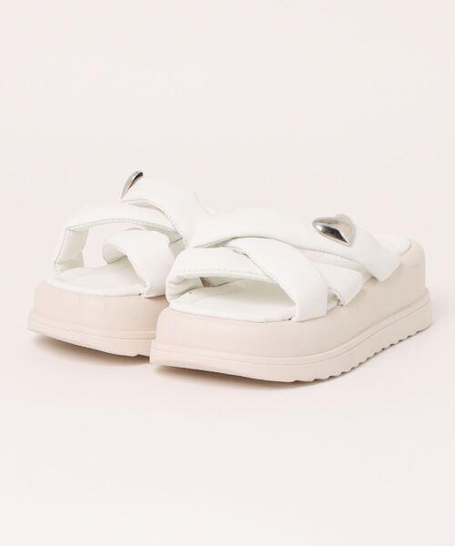 HUMANT 韓国ブランド ボリュームクロスデザイン サンダル 定価40000円 セール】ボリュームクロスデザインベルト厚底サンダル（サンダル