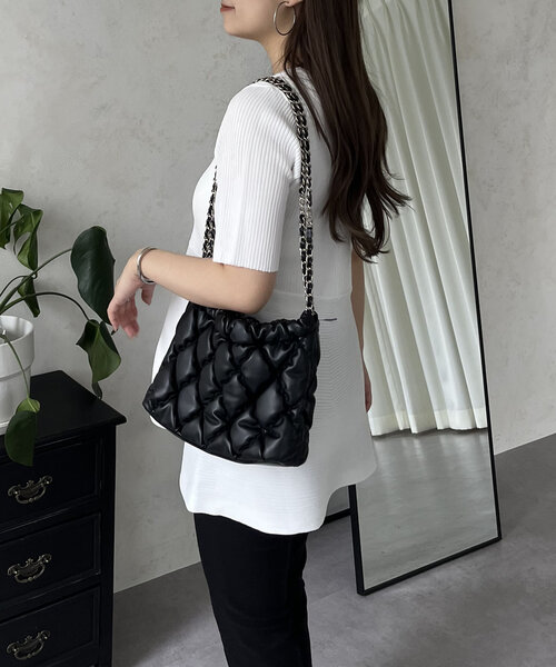 prose verse（プロズヴェール）の「ハートボタン半袖Vネックペプラムカーディガン（カーディガン/ボレロ・レディース・オフホワイト/ブラック・LARGE/MEDIUM）」の10枚目の写真