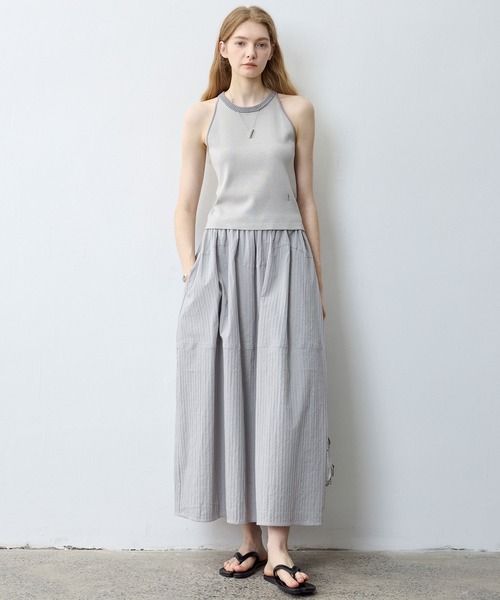 tageechita（タジチタ）の「【tageechita】ワッフル素材 バルーン調スカート（スカート・レディース・ライトグレー/ブラック・L/M/S）」の14枚目の写真