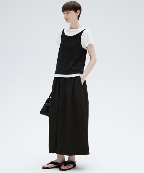 tageechita（タジチタ）の「【tageechita】ワッフル素材 バルーン調スカート（スカート・レディース・ライトグレー/ブラック・L/M/S）」の17枚目の写真