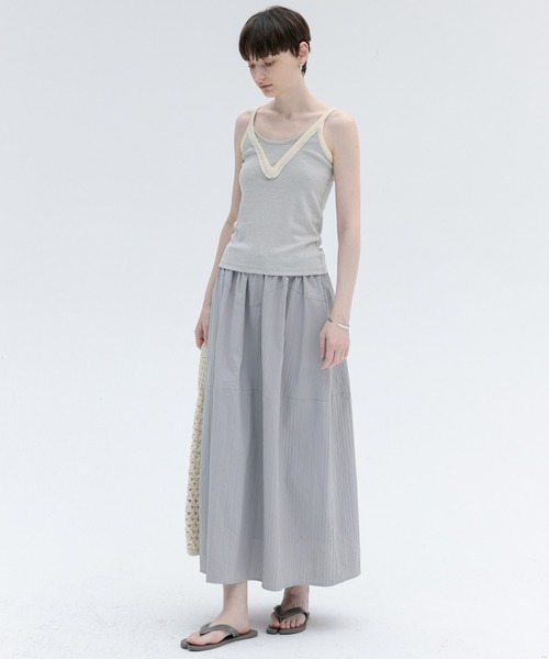 tageechita（タジチタ）の「【tageechita】ワッフル素材 バルーン調スカート（スカート・レディース・ライトグレー/ブラック・L/M/S）」の19枚目の写真