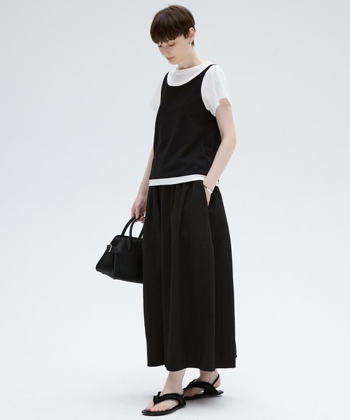 tageechita（タジチタ）の「【tageechita】ワッフル素材 バルーン調スカート（スカート・レディース・ライトグレー/ブラック・L/M/S）」の22枚目の写真