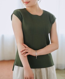 Iラインリブニットトップス【低身長・小柄女性】