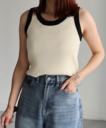 Riberry | 配色ニットタンクトップ(タンクトップ)