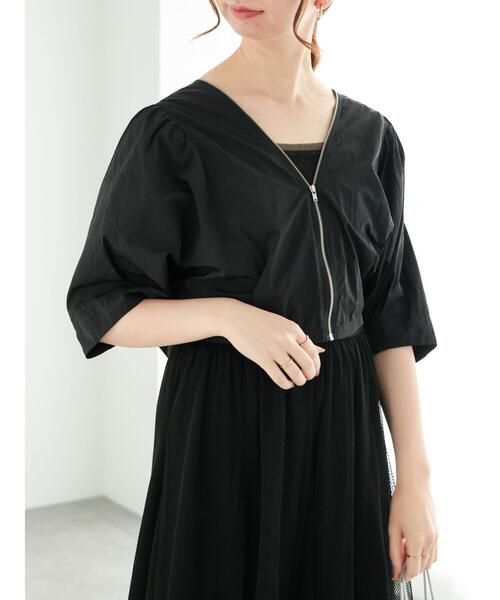 Te chichi（テチチ）の「前後2wayパフスリーブブルゾン（ブルゾン・レディース・ブラック/ベージュ/オフホワイト・F）」の3枚目の写真