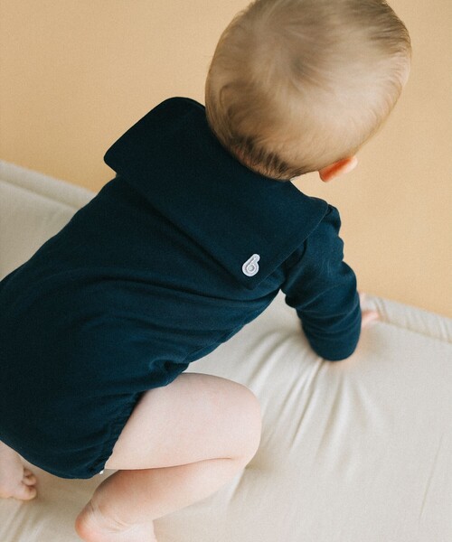 こども ビームス（コドモビームス）の「ベビー セーラーカラー ロンパース 2024（50～80cm）（ロンパース・キッズ・オフホワイト/ライトグレー/ネイビー・70-80/60-70/50-60）」の3枚目の写真