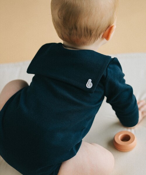 こども ビームス（コドモビームス）の「ベビー セーラーカラー ロンパース 2024（50～80cm）（ロンパース・キッズ・オフホワイト/ライトグレー/ネイビー・70-80/60-70/50-60）」の6枚目の写真