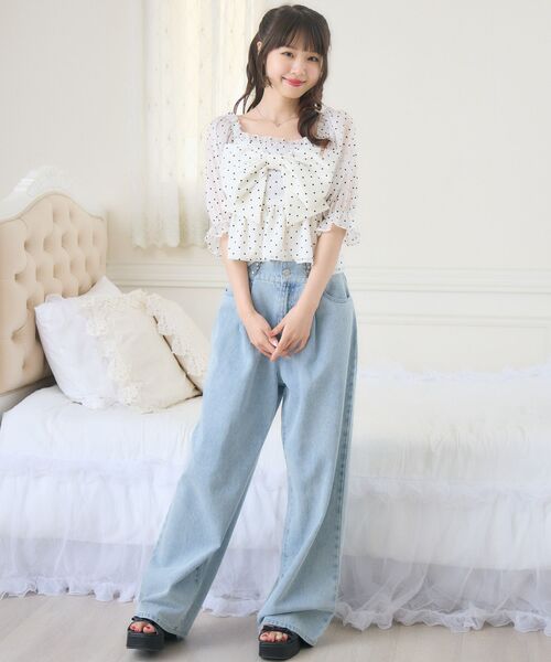 ems excite(エムズエキサイト)の「リボンペプラムBL(シャツ/ブラウス・レディース・ホワイト系その他/ライトグレー/ナチュラル・FREE)」の12枚目の写真