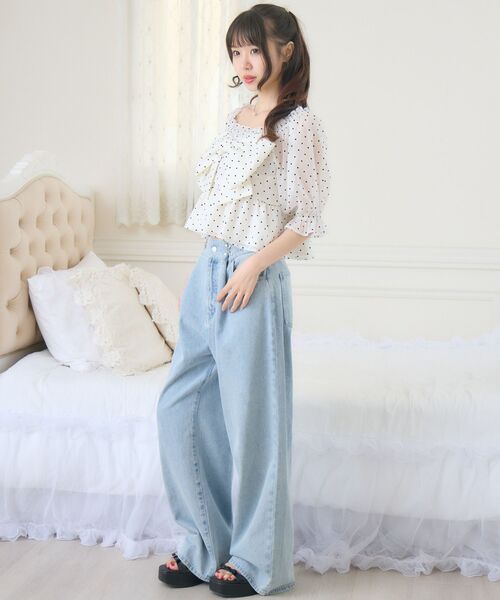 ems excite(エムズエキサイト)の「リボンペプラムBL(シャツ/ブラウス・レディース・ホワイト系その他/ライトグレー/ナチュラル・FREE)」の14枚目の写真