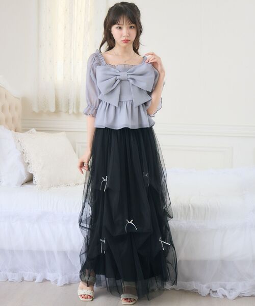 ems excite(エムズエキサイト)の「リボンペプラムBL(シャツ/ブラウス・レディース・ホワイト系その他/ライトグレー/ナチュラル・FREE)」の22枚目の写真