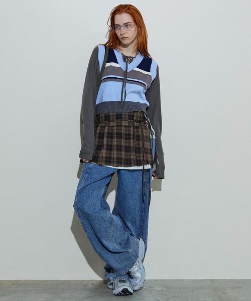 SALE】Bicolor Knit Vest