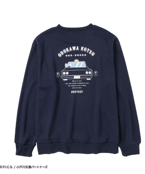 Mac-House(マックハウス)の「【 ステッカー付 】ODDTAXI オッドタクシー バックプリントプルオーバー(Tシャツ/カットソー・メンズ・ブラック/ホワイト/ネイビー・M/L)」の2枚目の写真