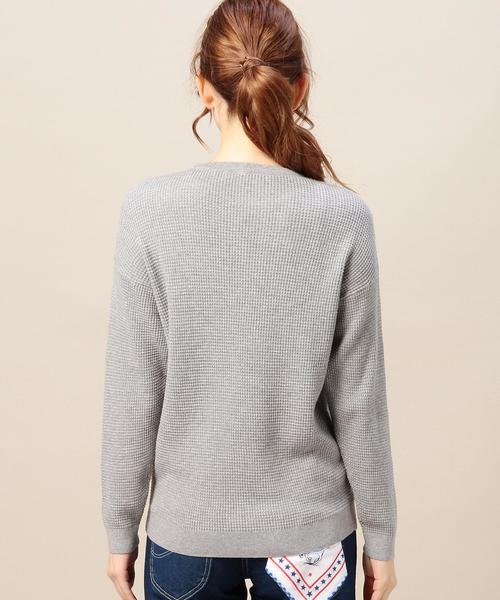 BEAUTY&YOUTH UNITED ARROWS(ビューティーアンドユースユナイテッドアローズ)の「BY 16Gワッフルポケットニットプルオーバー/サーマル◆(ニット/セーター・レディース・オフホワイト/グレー・フリー)」の3枚目の写真