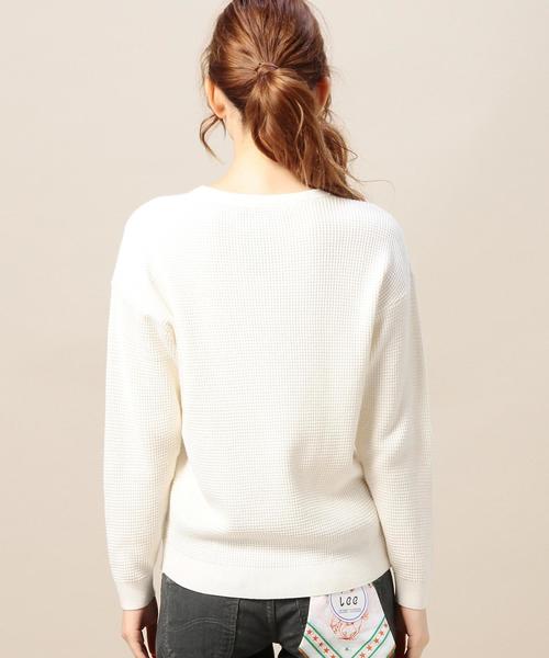 BEAUTY&YOUTH UNITED ARROWS(ビューティーアンドユースユナイテッドアローズ)の「BY 16Gワッフルポケットニットプルオーバー/サーマル◆(ニット/セーター・レディース・オフホワイト/グレー・フリー)」の10枚目の写真