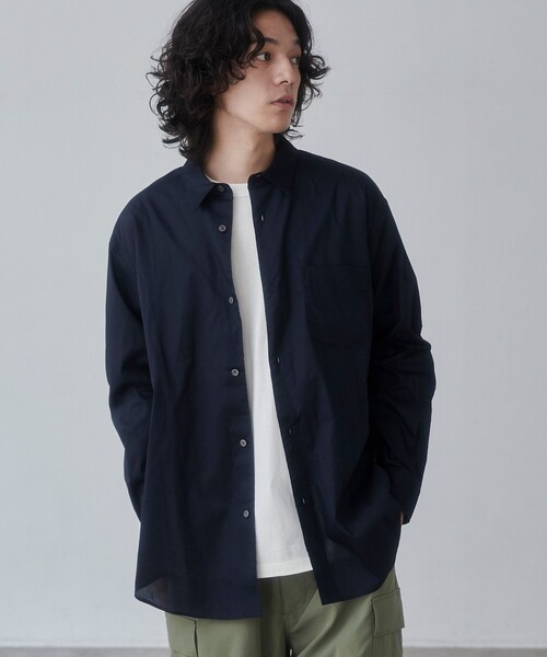 coen(コーエン)の「レギュラーカラーブロードシャツ(シャツ/ブラウス・メンズ・ネイビー/ホワイト/ライトブルー・S/M/L/XL)」の3枚目の写真
