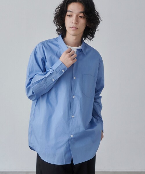 coen(コーエン)の「レギュラーカラーブロードシャツ(シャツ/ブラウス・メンズ・ネイビー/ホワイト/ライトブルー・S/M/L/XL)」の2枚目の写真