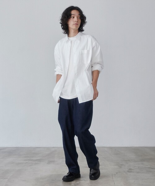 coen(コーエン)の「レギュラーカラーブロードシャツ(シャツ/ブラウス・メンズ・ネイビー/ホワイト/ライトブルー・S/M/L/XL)」の5枚目の写真