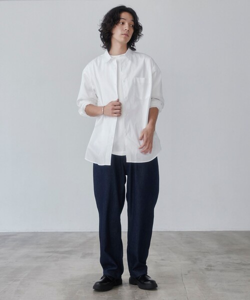 coen(コーエン)の「レギュラーカラーブロードシャツ(シャツ/ブラウス・メンズ・ネイビー/ホワイト/ライトブルー・S/M/L/XL)」の7枚目の写真