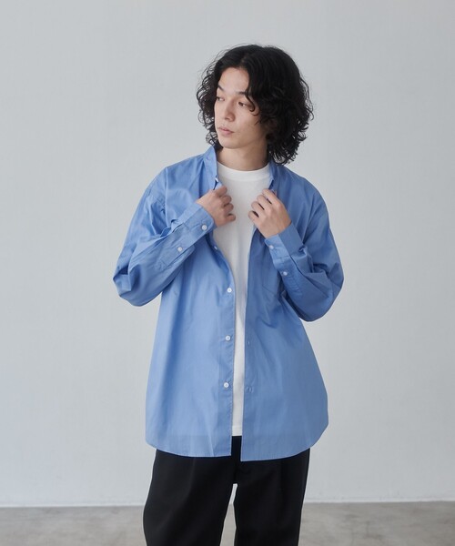 coen(コーエン)の「レギュラーカラーブロードシャツ(シャツ/ブラウス・メンズ・ネイビー/ホワイト/ライトブルー・S/M/L/XL)」の9枚目の写真