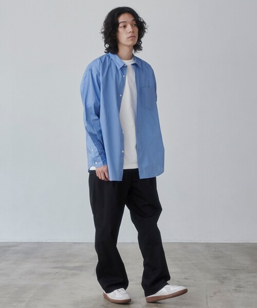 coen(コーエン)の「レギュラーカラーブロードシャツ(シャツ/ブラウス・メンズ・ネイビー/ホワイト/ライトブルー・S/M/L/XL)」の12枚目の写真