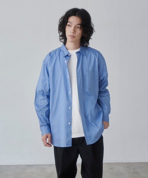 coen(コーエン)の「レギュラーカラーブロードシャツ(シャツ/ブラウス・メンズ・ネイビー/ホワイト/ライトブルー・S/M/L/XL)」の13枚目の写真