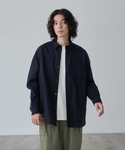 coen(コーエン)の「レギュラーカラーブロードシャツ(シャツ/ブラウス・メンズ・ネイビー/ホワイト/ライトブルー・S/M/L/XL)」の14枚目の写真