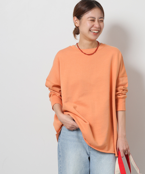 JOURNAL STANDARD relume(ジャーナルスタンダード レリューム)の「《追加》オーバーサイズロングスウェット(スウェット・レディース・オレンジ/アイボリー/チャコールグレー/ブルー・FREE)」の4枚目の写真