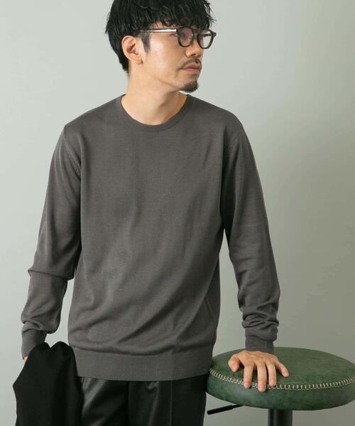 URBAN RESEARCH ROSSO MEN(アーバンリサーチロッソメン)の「『一部WEB限定カラー』『XLサイズあり』『UR TECH』ハイゲージクルーネックニット(ニット/セーター・メンズ・ブラック/ライトブラウン/グレー/ネイビー/ベージュ・MEDIUM/X-LARGE/LARGE)」の3枚目の写真