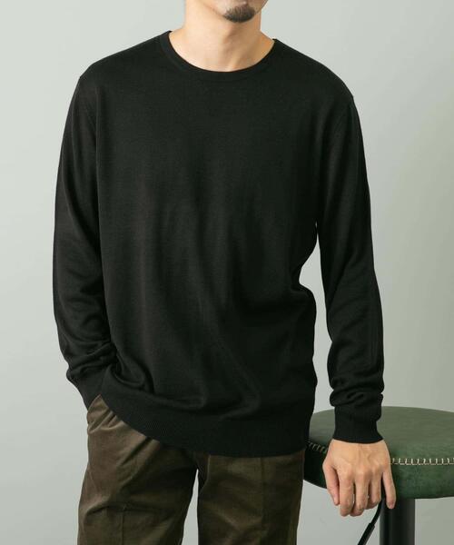 URBAN RESEARCH ROSSO MEN(アーバンリサーチロッソメン)の「『一部WEB限定カラー』『XLサイズあり』『UR TECH』ハイゲージクルーネックニット(ニット/セーター・メンズ・ブラック/ライトブラウン/グレー/ネイビー/ベージュ・MEDIUM/X-LARGE/LARGE)」の2枚目の写真