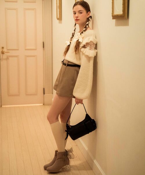 MAJESTIC LEGON(マジェスティックレゴン)の「Ladyフリルシャギーニット(ニット/セーター・レディース・ピンク/ライトグリーン/ライトグレー/アイボリー/ラベンダー・MEDIUM)」の7枚目の写真