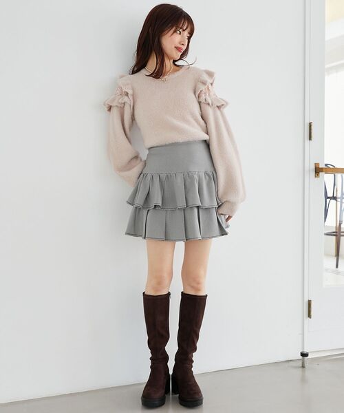 MAJESTIC LEGON(マジェスティックレゴン)の「Ladyフリルシャギーニット(ニット/セーター・レディース・ピンク/ライトグリーン/ライトグレー/アイボリー/ラベンダー・MEDIUM)」の16枚目の写真