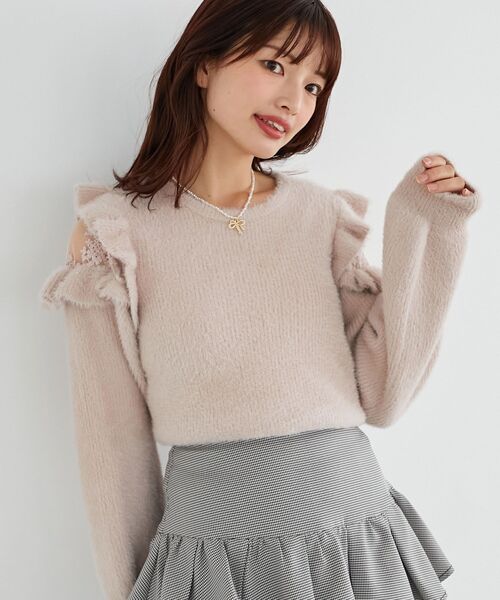 MAJESTIC LEGON(マジェスティックレゴン)の「Ladyフリルシャギーニット(ニット/セーター・レディース・ピンク/ライトグリーン/ライトグレー/アイボリー/ラベンダー・MEDIUM)」の19枚目の写真