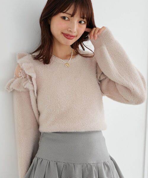 MAJESTIC LEGON(マジェスティックレゴン)の「Ladyフリルシャギーニット(ニット/セーター・レディース・ピンク/ライトグリーン/ライトグレー/アイボリー/ラベンダー・MEDIUM)」の20枚目の写真